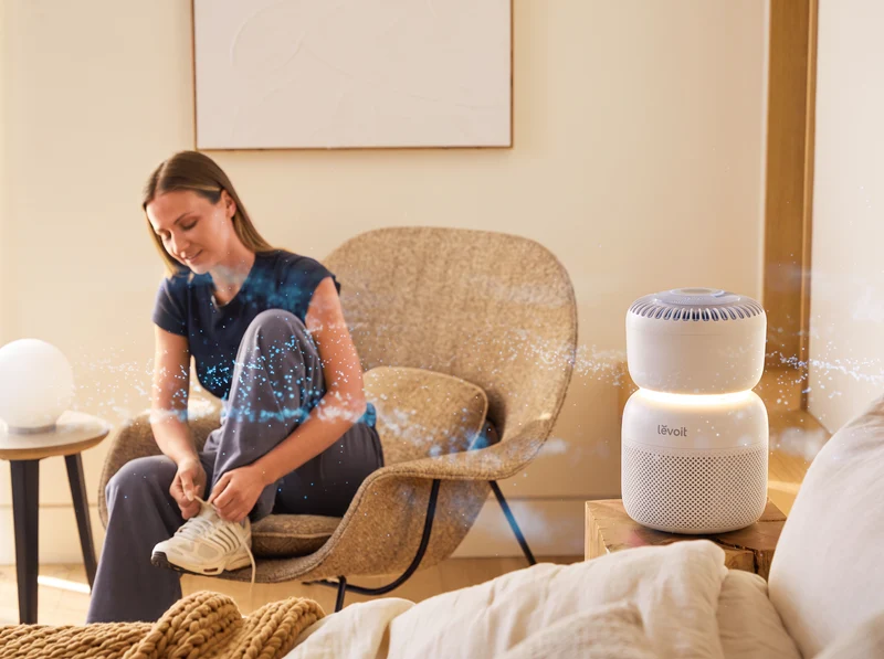 Air purifier in bedroom